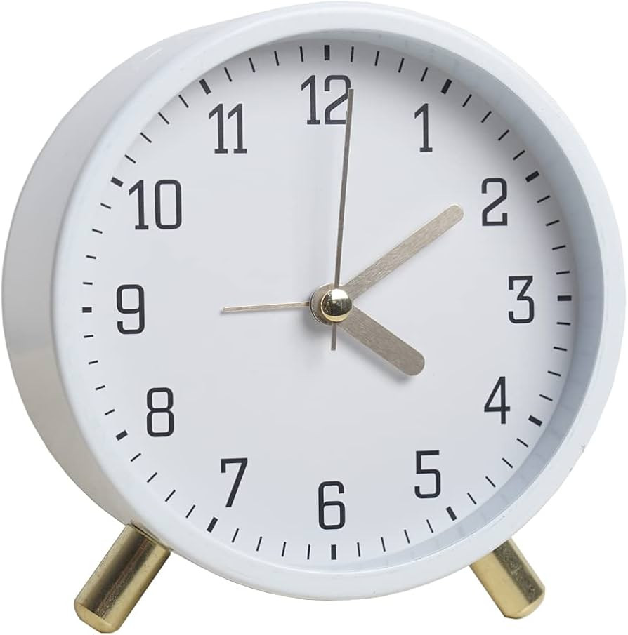Amazon.com: Table Clock Non-Ticking, Small Kids Alarm Clock Battery Operated Desk Clock with Back... | Amazon (US)