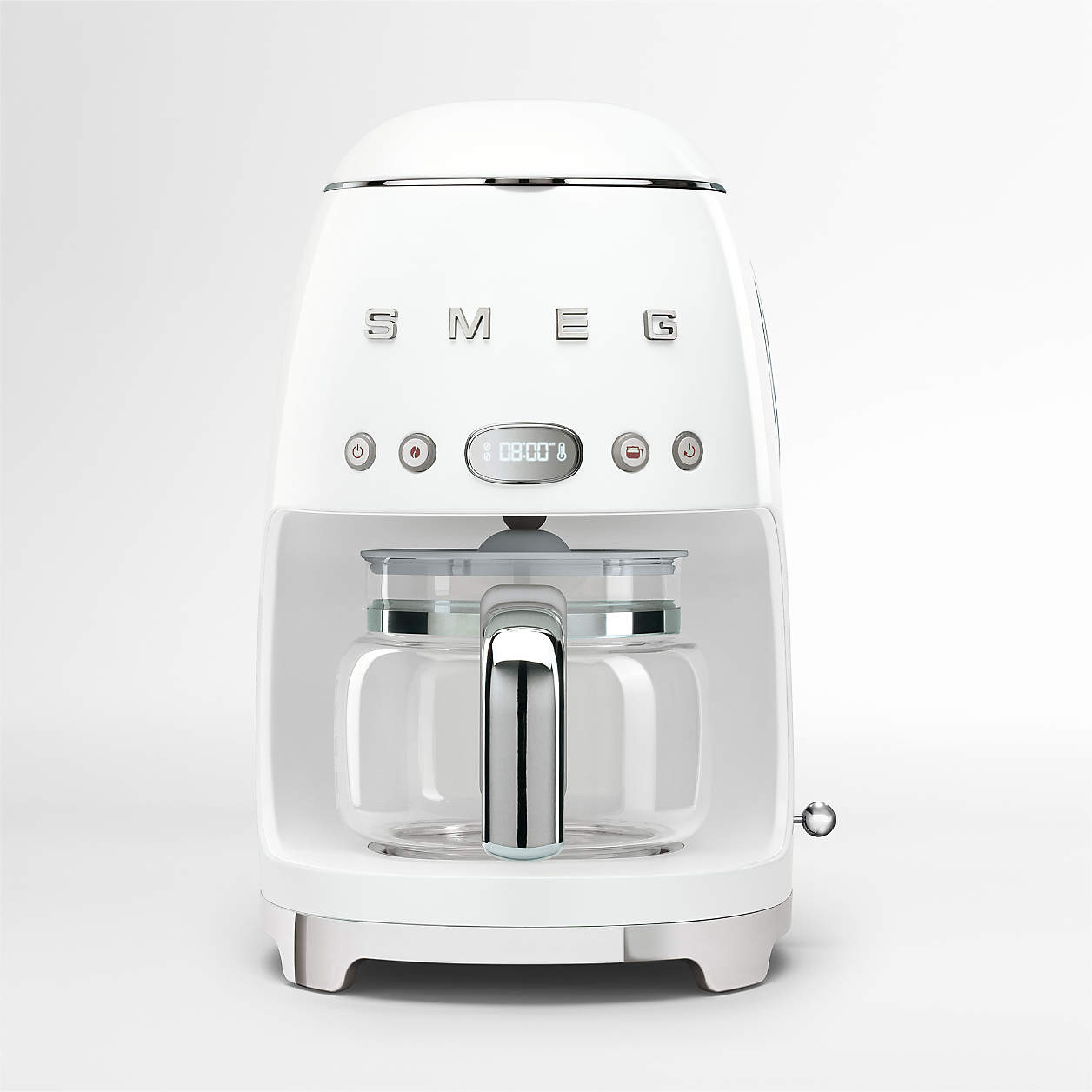 SMEG White Retro Drip Coffee Maker + Reviews | Crate & Barrel | Crate & Barrel