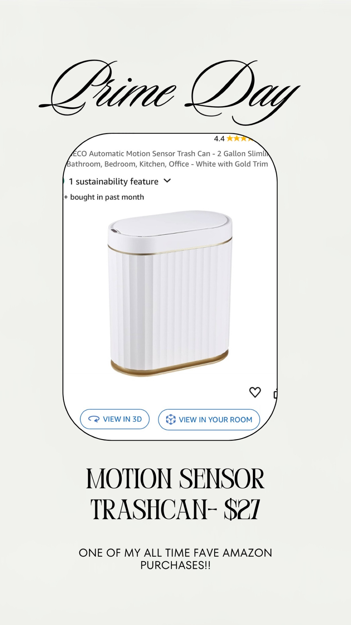 Prime day deal on THE BEST motion sensor trashcan! It’s the deal you don’t even know you need! I ordered one for my guest bathroom because we needed a new trashcan and now have one in every bathroom in our house!! 😂😂

#amazon

#LTKSaleAlert #LTKHome #LTKFindsUnder50