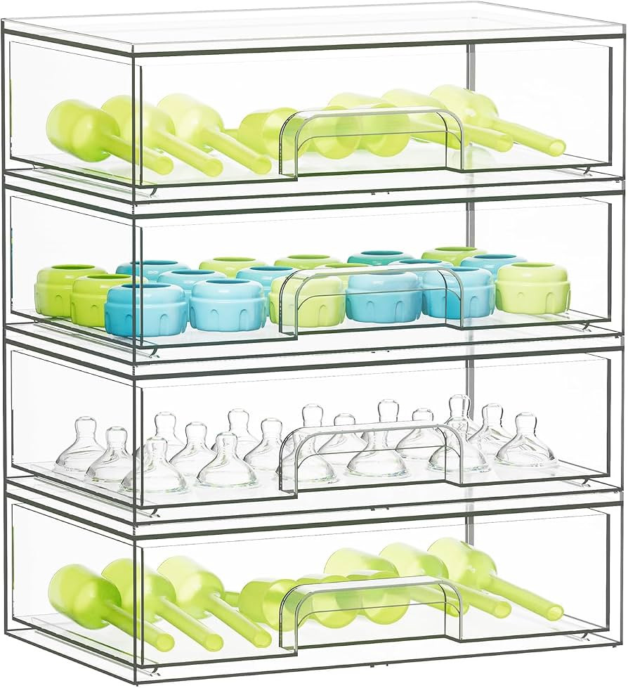 SpaceAid Bottle Storage Organizer Baby - Acrylic Bottles Station Organizer Container, Stackable C... | Amazon (US)