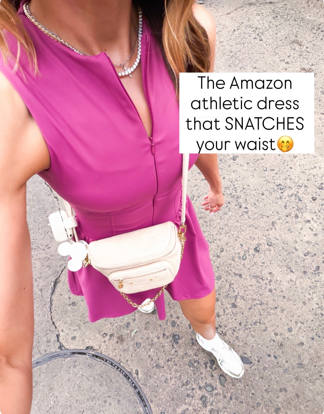 I love this Amazon dress for Disney and mom life. Amazon athletic dress. Amazon tennis dress. Amazon mom outfit. Amazon summer dress. Disney outfit. Disney outfit of the day. Theme park outfit. My sneakers are TTS.  Wearing XS and the front zips pretty far down so nursing friendly, too!

#LTKfitnessgoals #LTKActive #LTKTravel