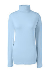 Women's Shaped Layering Turtleneck-Light Sky Blue,XS | Lands' End (US)