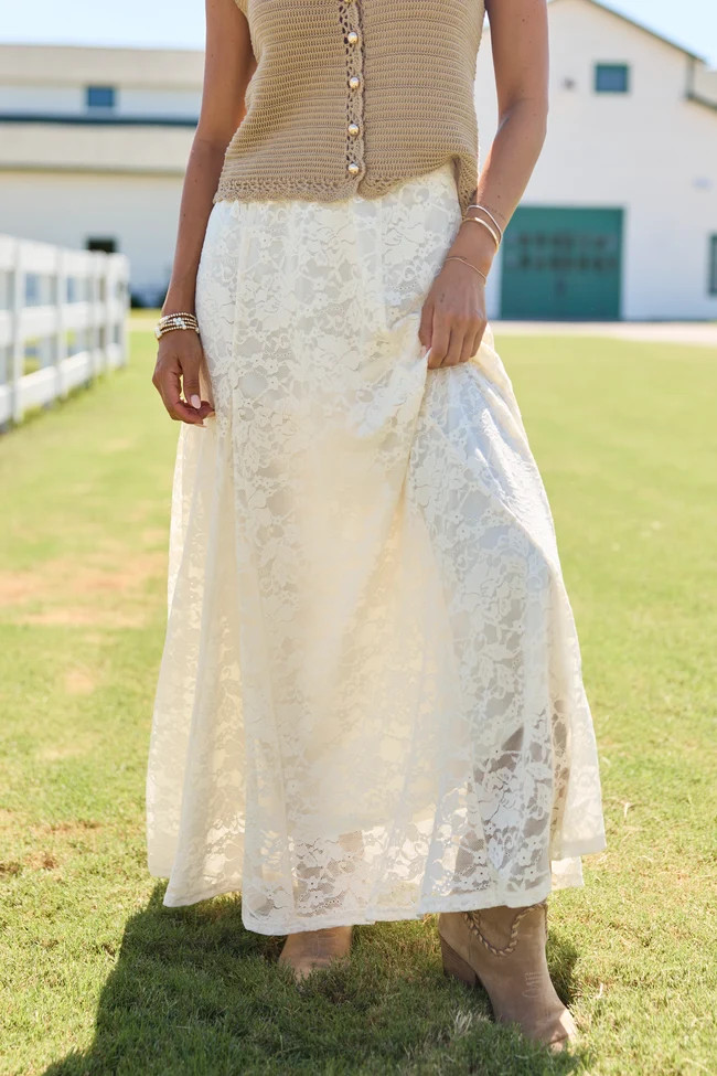 Endless Charm Lace Maxi Skirt | Pink Lily