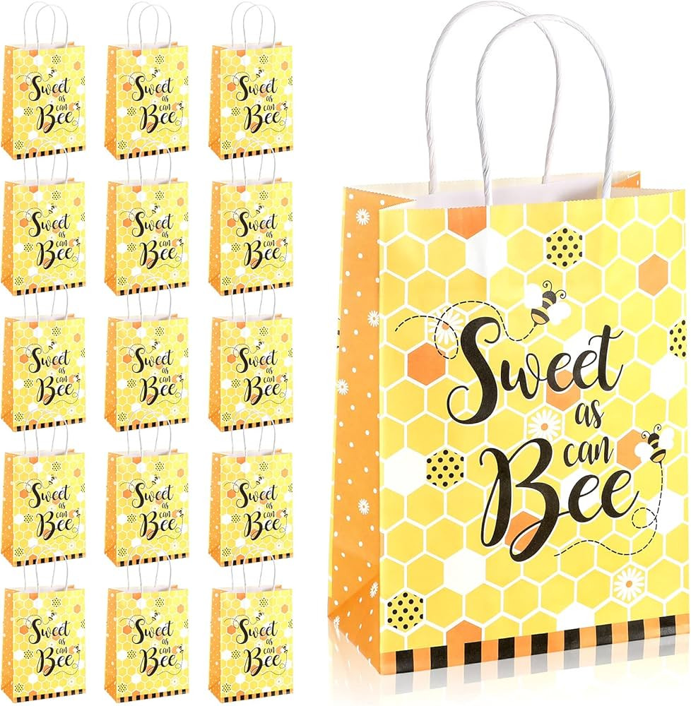 Containlol 16 Pcs Bee Party Favors Honey Bee Gift Bags Bee Theme Goodie Bags Sweet As Can Bee Can... | Amazon (US)