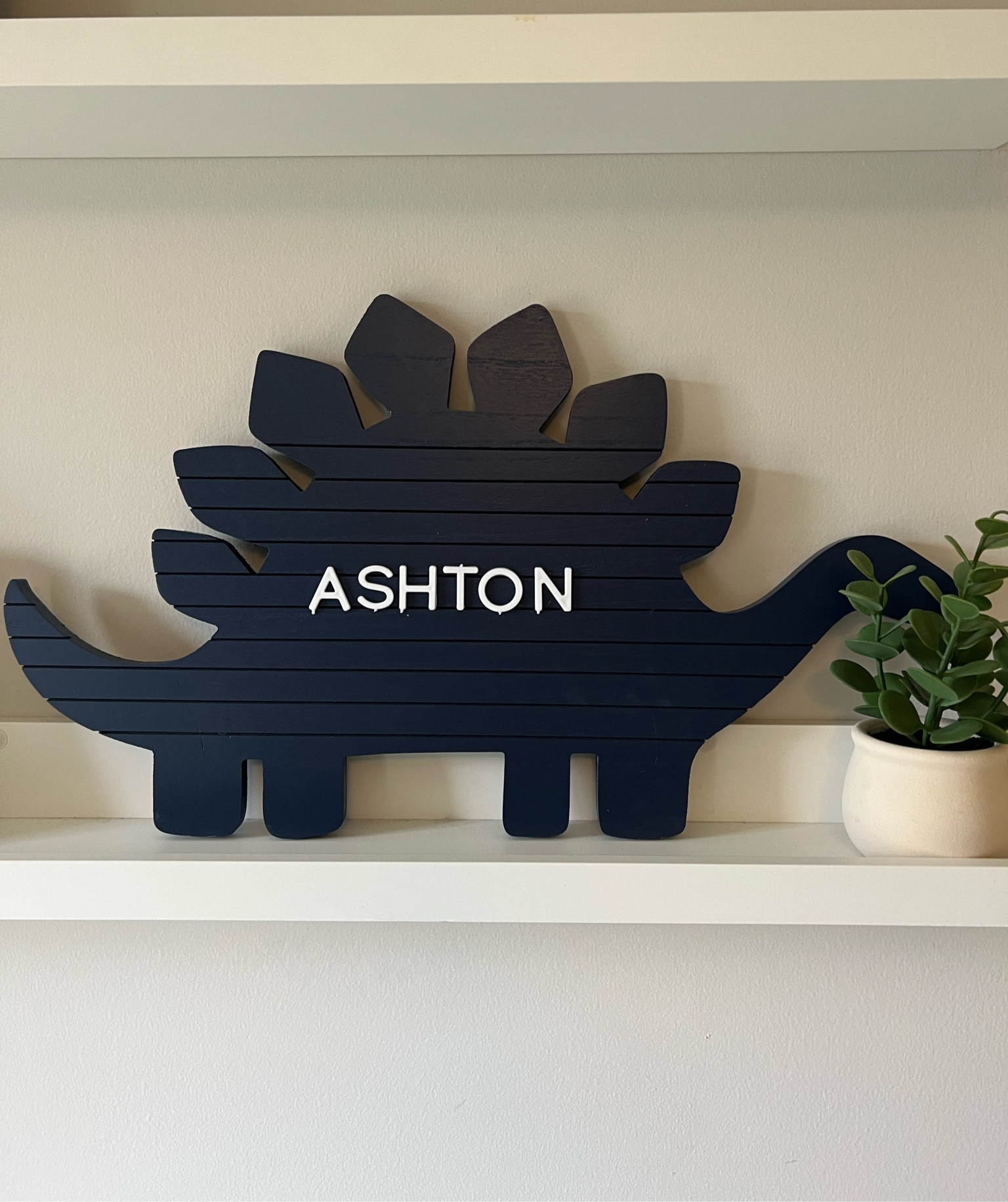 Cutest little dinosaur letter board!

Boys rom, target, shelf styling