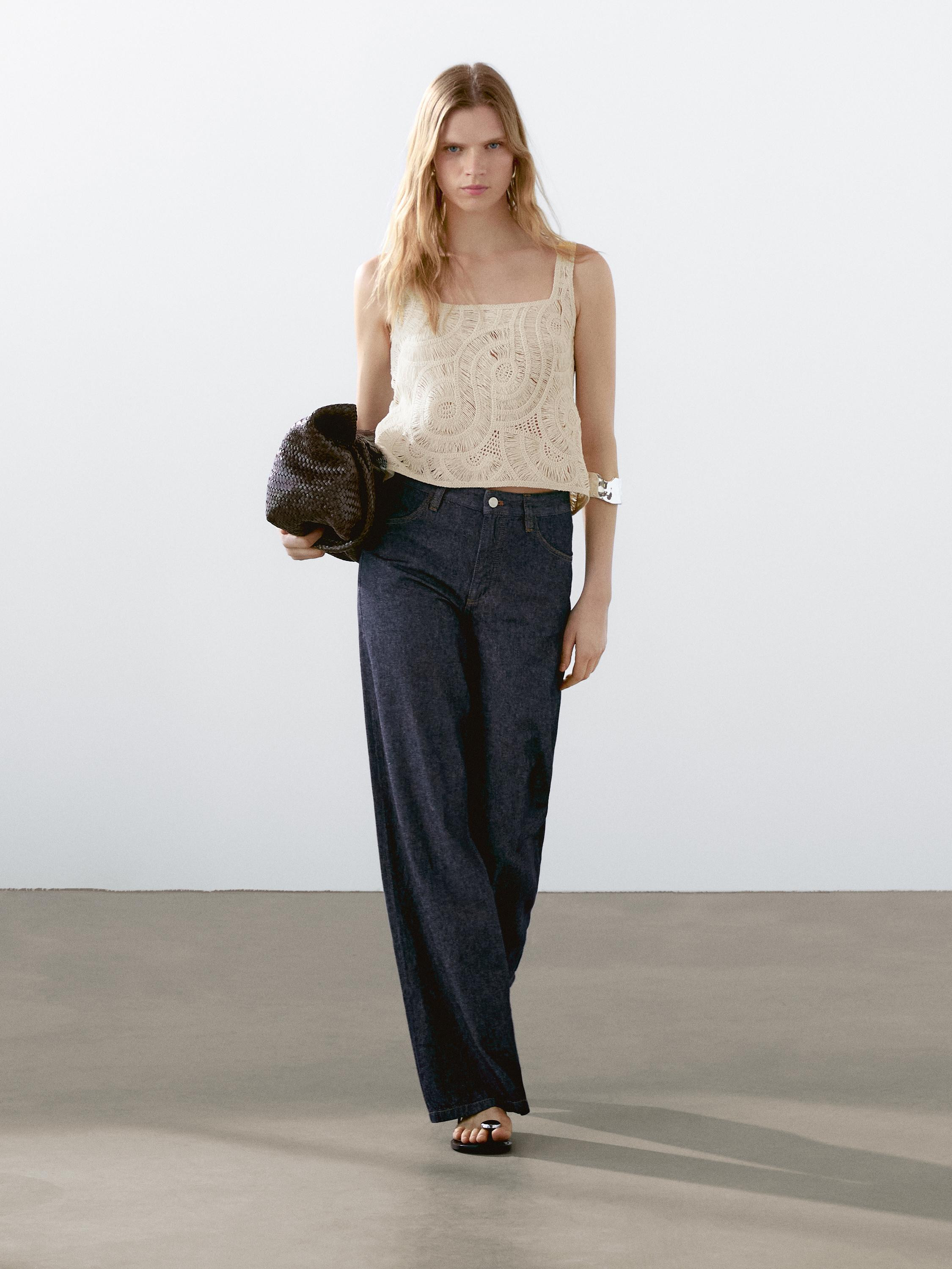 Crochet knit top | Massimo Dutti US