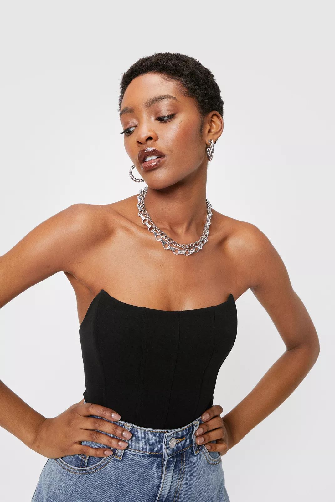 Cropped Strapless Seam Detail Corset Top | Nasty Gal UK (+IE)