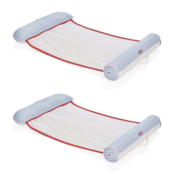 Fabric Pool Hammock 2-Pack, Blue Stripe | FUNBOY
