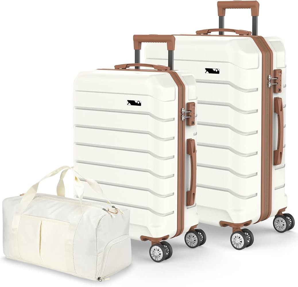 Luggage Sets 3 Piece, Hardside Carry On Suitcase with Spinner Wheels, Lightweight Durable Luggage... | Amazon (US)