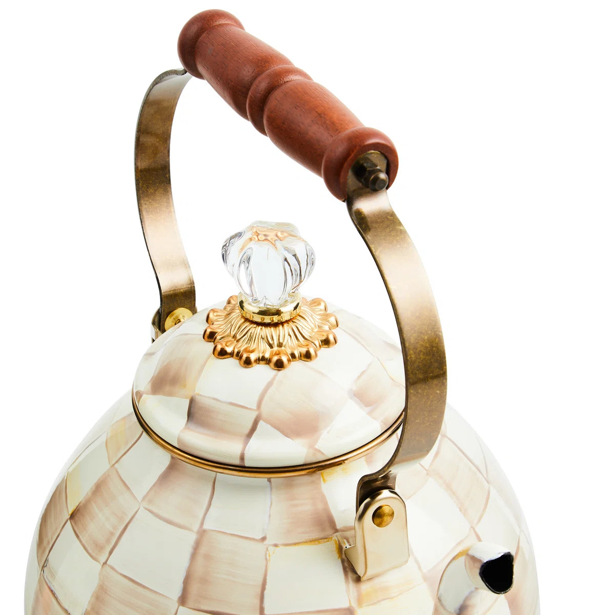 Mocha Check 3 Quart Tea Kettle | Wayfair North America