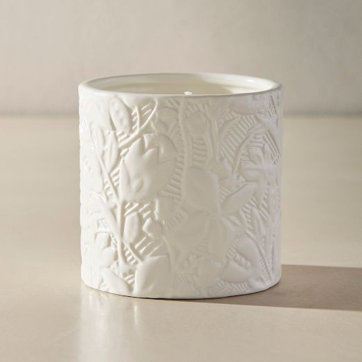 Embossed Ceramic Filled Candles - Bergamot | West Elm (US)