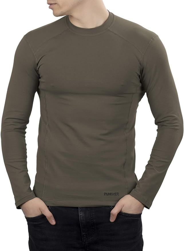 281Z Mens Military Stretch Cotton Long Sleeve T-Shirt - Tactical Hiking Outdoor Undershirt - Puni... | Amazon (US)