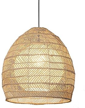Ksovv Iluminación Colgante de ratán Natural Lámpara Tejida Lámpara de Techo Luz de Techo Come... | Amazon (ES)
