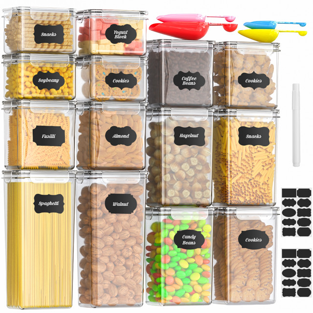 GPED 14 Pack Airtight Food Storage Containers Set with Lids, BPA Free Kitchen and Pantry Organiza... | Walmart (US)