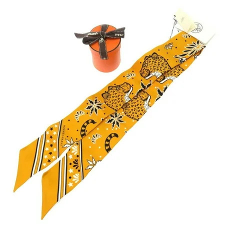 Pre-Owned Hermes LES LEOPARDS Leopard Silk Yellow Scarf Muffler 0060 HERMES (Like New) | Walmart (US)