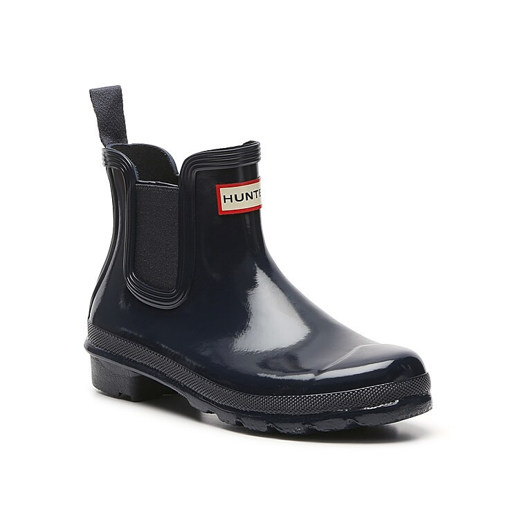 HUNTER Original Gloss Chelsea Rain Boot | Women's | Navy | Size 11 | Boots | DSW