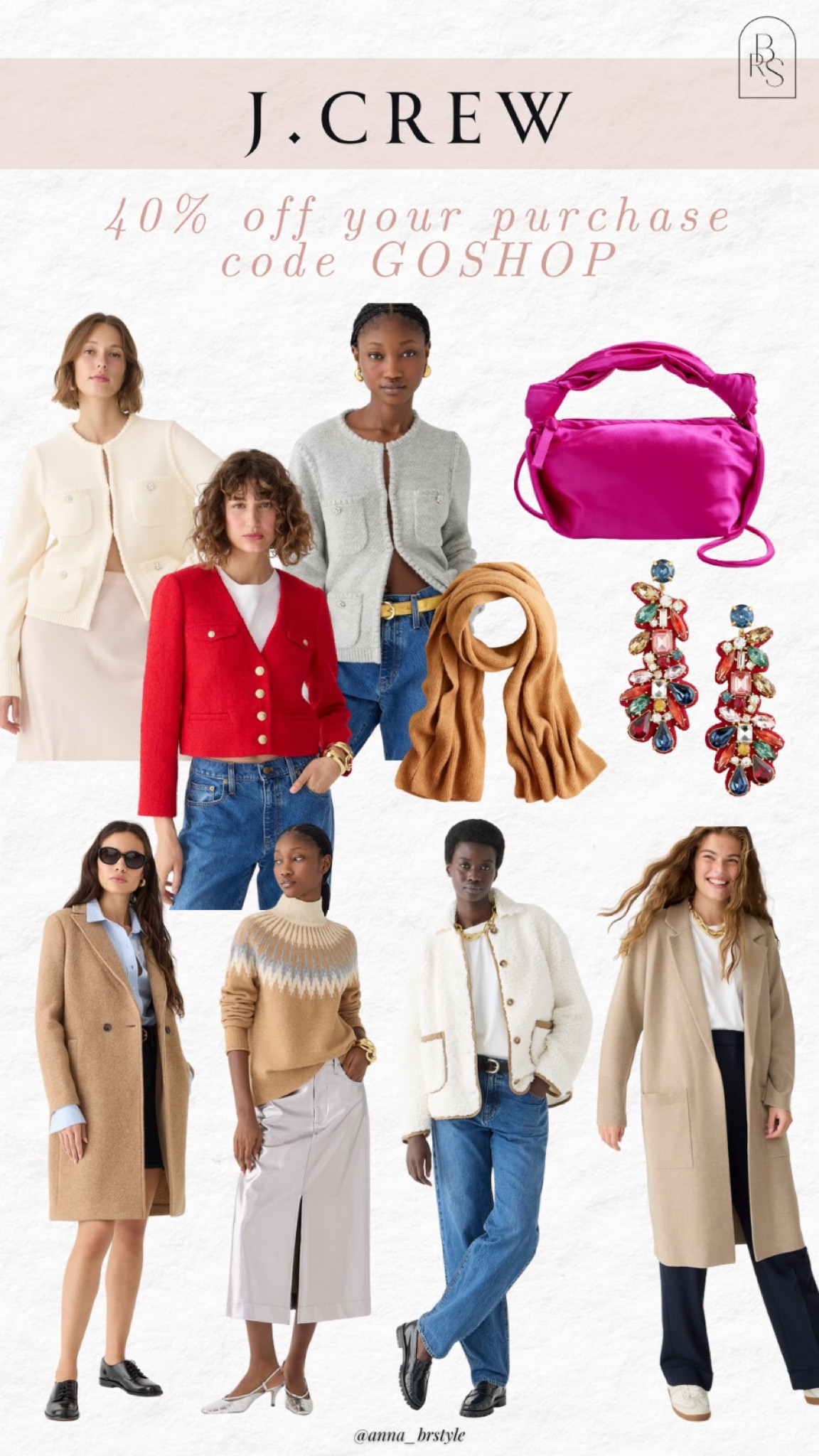 J.Crew 40% off your purchase code GOSHOP. Holiday outfit udeas, party bag, winter coat, coatigan.

#LTKsalealert #LTKfindsunder100 #LTKfindsunder50