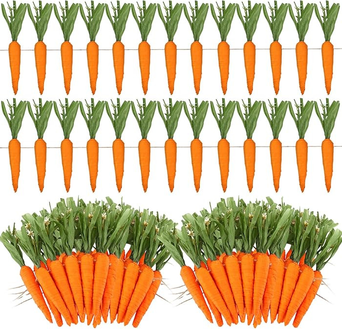 3 Pack Easter Garland Decor 36 Pcs Artificial Carrot Ornaments 25.5ft Hanging Carrot Banner for M... | Amazon (US)