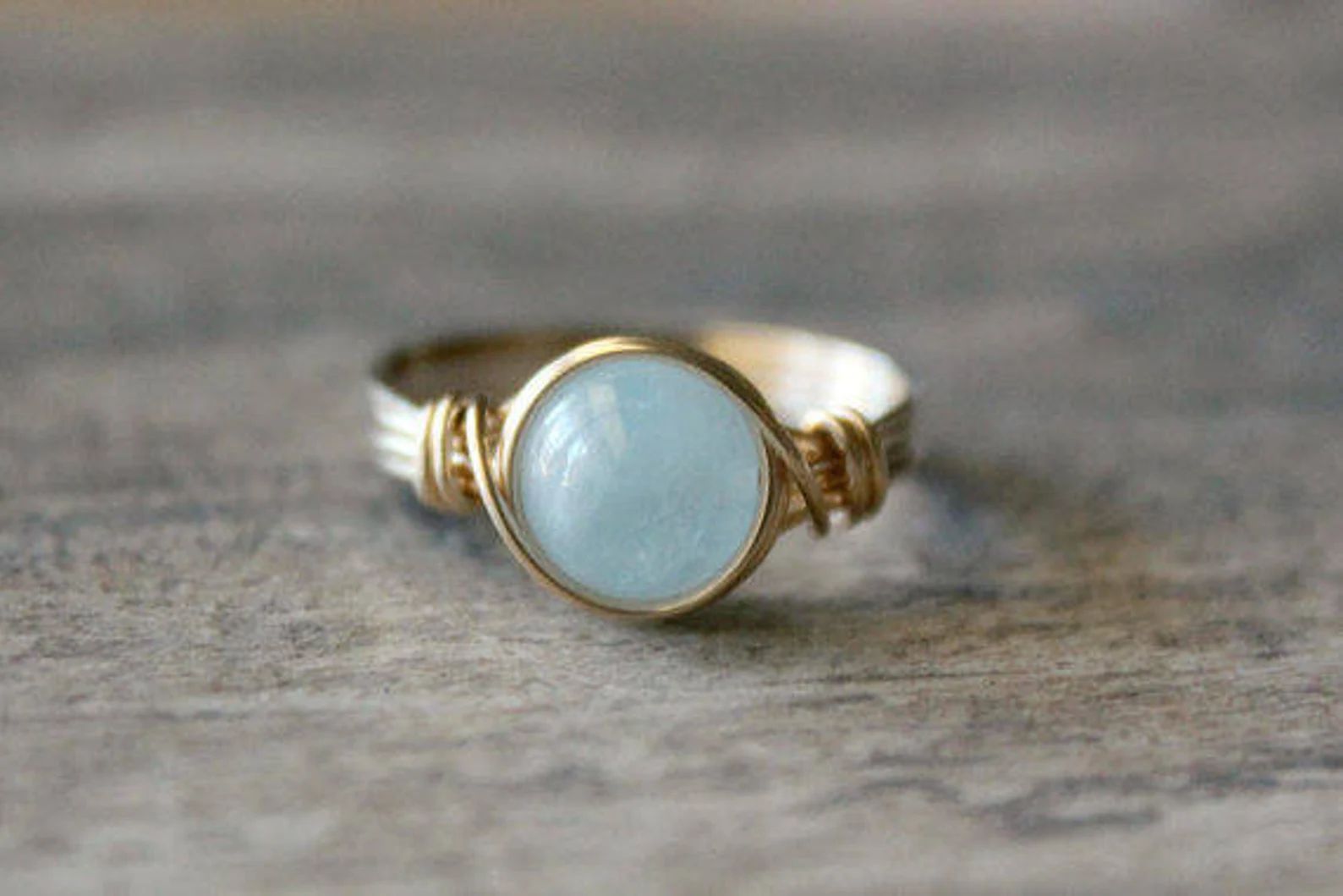Aquamarine Ring 14k Gold Filled Ring Wire Wrapped Ring | Etsy | Etsy (US)