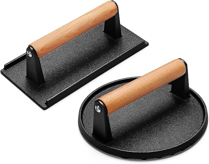 AIVIKI Burger Press, Smash Burger Press for Blackstone Griddle, Heavy Duty Cast Iron Round 6.9In ... | Amazon (US)