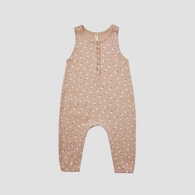 Q by Quincy Mae Baby Girls' Floral Brushed Jersey Romper - Blush Pink | Target
