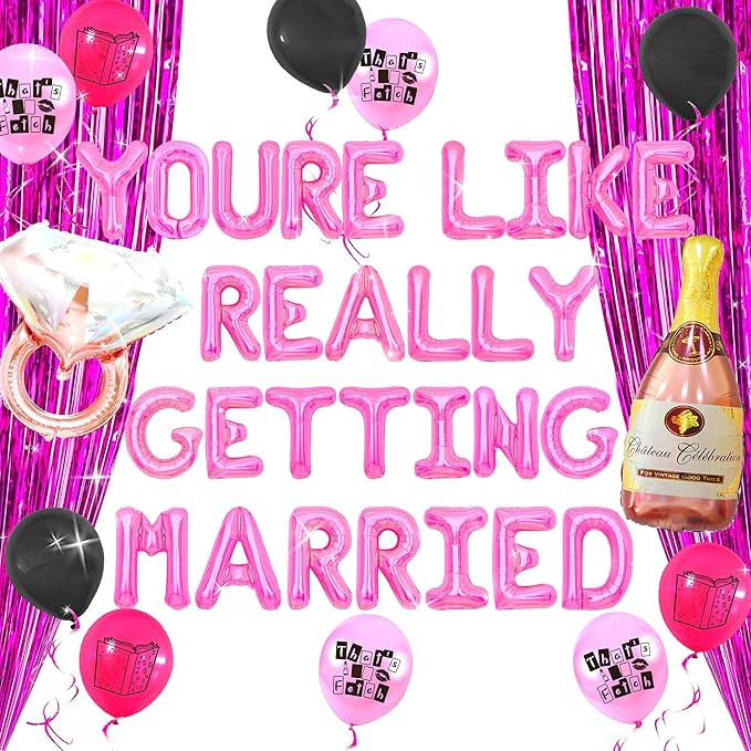 LaVenty Youre Like Really Getting Married Balloons Mean Girl Bachelorette Decoration Burn Book De... | Amazon (US)