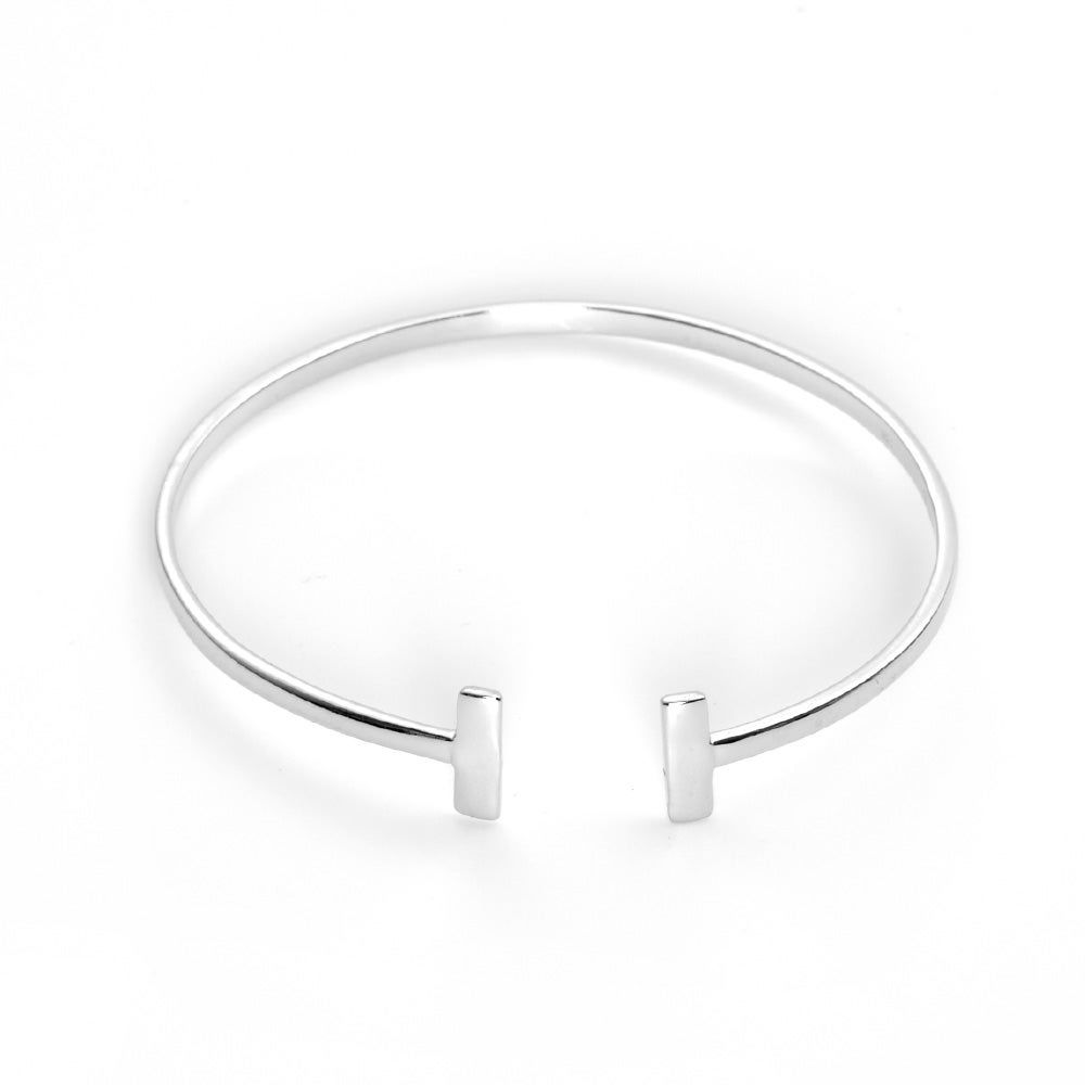 Double Open Bar Sterling Silver Cuff Bracelet | Eve's Addiction Jewelry