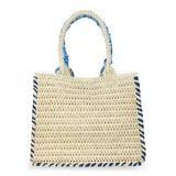 No Boundaries Women's Beach Icons Mini Straw Tote Bag, Light Natural with Fish Embroidery | Walmart (US)