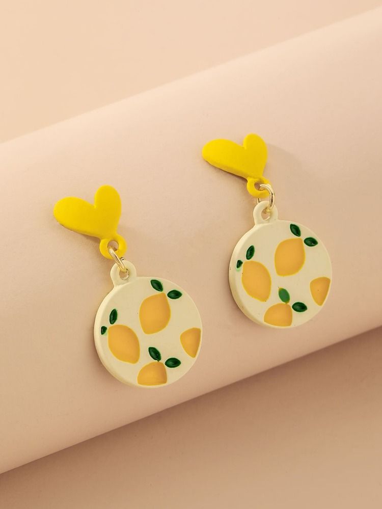 Fruit Pattern Round Earrings | SHEIN