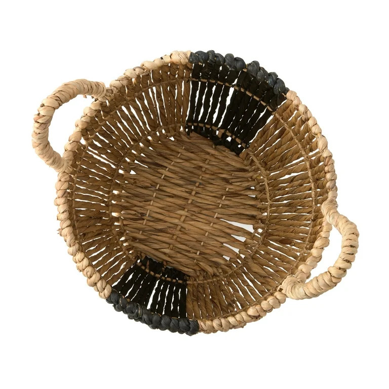 Dave & Jenny Marrs for Better Homes & Gardens Natural and Black Water Hyacinth Baskets, Set of 2 | Walmart (US)