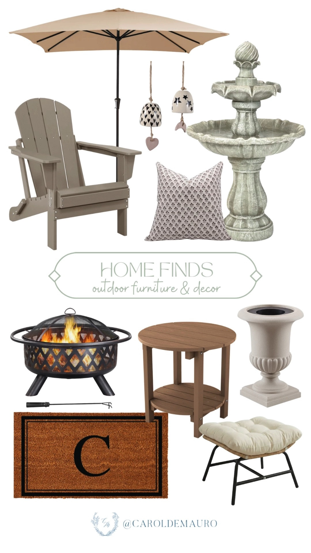 outdoor furniture, outdoor decor, home finds, patio finds, outdoor chair, fire pit, patio umbrella, garden fountain, wind chime, door mat, planter pot, backyard oasis, wayfair finds

#LTKHome