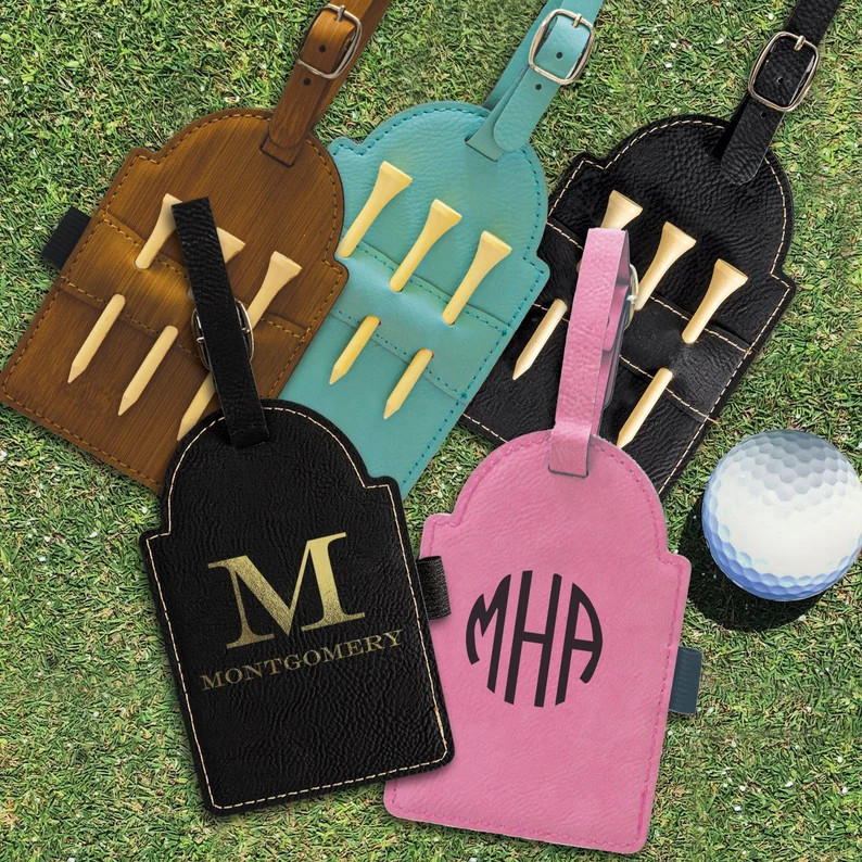 Golf Bag Tag With Golf Tees | Personalized Golf Tag | Gift for Golfers | Pink Bag Tag | GOLF BAG ... | Etsy (US)