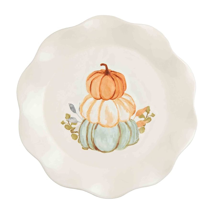Mud Pie Thanksgiving Salad Plate, Stacked Pumpkins, 8" dia | Amazon (US)