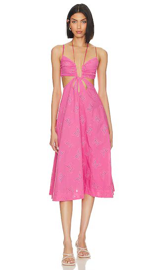 x Jetset Christina Farrah Midi Dress in Fuchsia Pink | Revolve Clothing (Global)