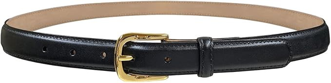 Italian Calfskin Dress Belt Gold Buckle 1-3/8''(35mm) Wide, 1"(25mm) Wide, Multi-Style Options | Amazon (US)