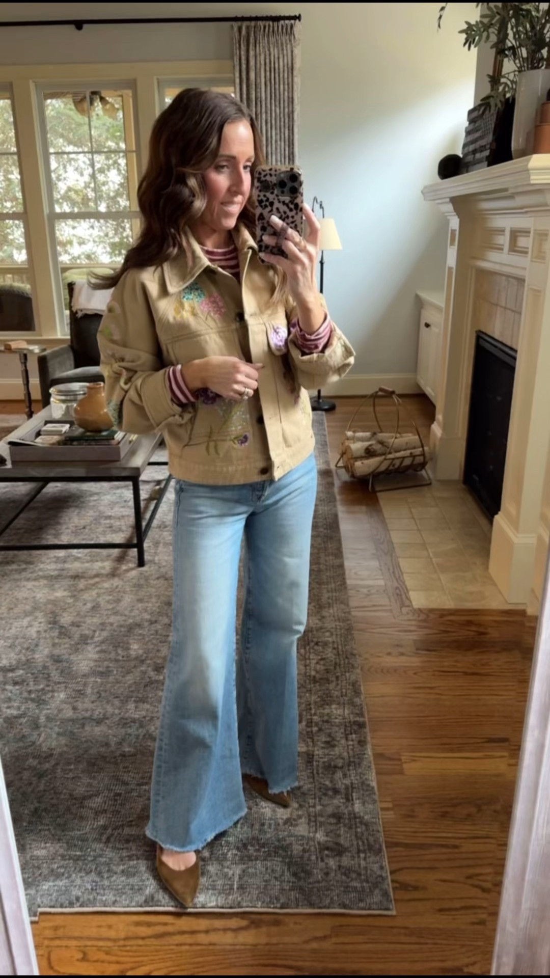 Floral denim jacket. Spring style. 
Jacket S. Tee XS. Jeans TTS, 25

#LTKSeasonal #LTKOver40