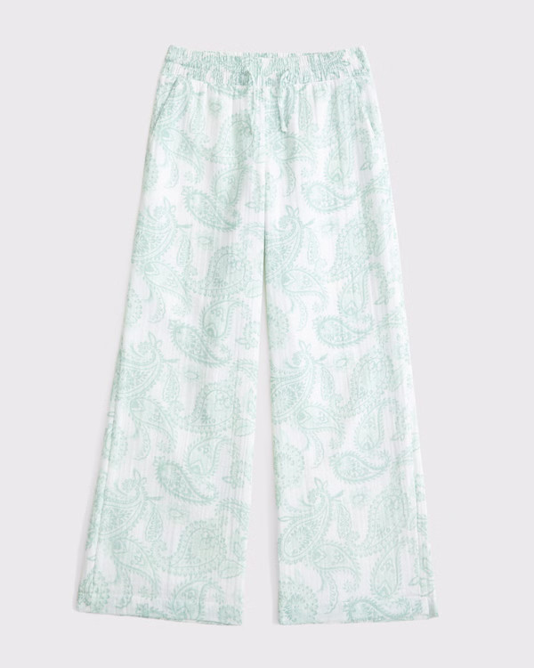 girls high rise ultra wide leg gauzy pants | girls bottoms | Abercrombie.com | Abercrombie & Fitch (US)