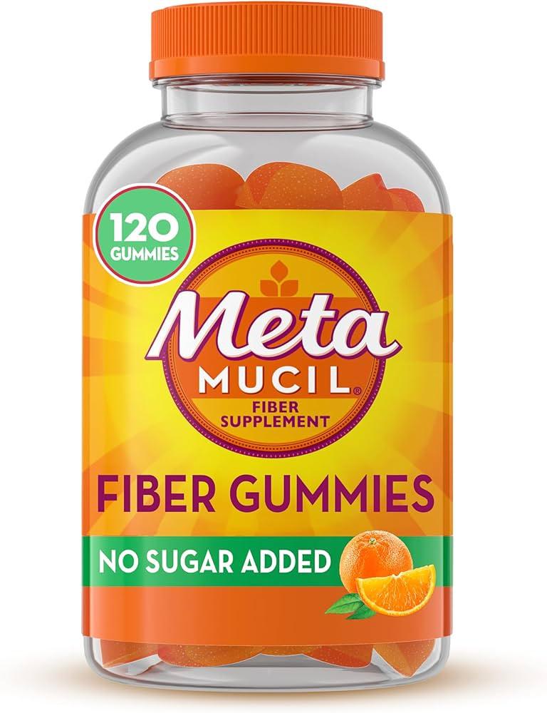 Metamucil Fiber Gummies for Adults, No Sugar Added Orange Flavor, 5g Prebiotic Plant Based Fiber ... | Amazon (US)