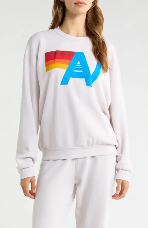 Aviator Nation Logo Crewneck Sweatshirt in Dove Grey at Nordstrom, Size Small | Nordstrom