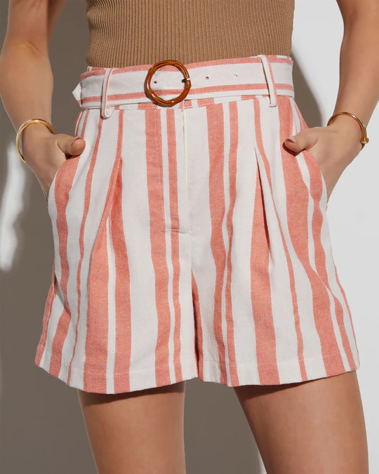 Wyatt Striped Linen Shorts | VICI