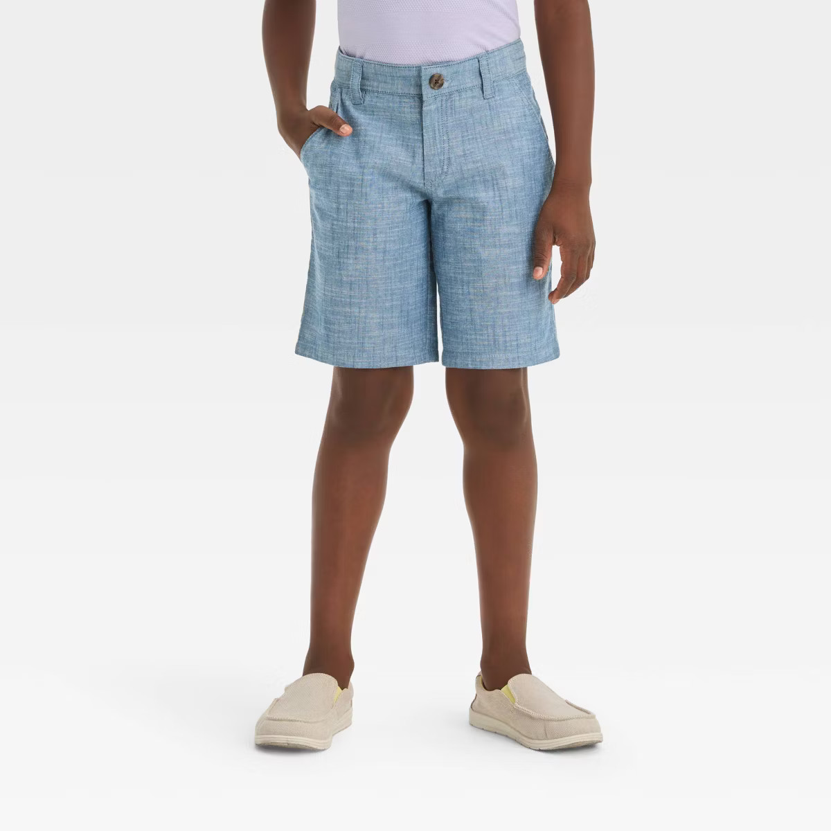 Boys' Chambray 'At the Knee' Chino Shorts - Cat & Jack™ | Target