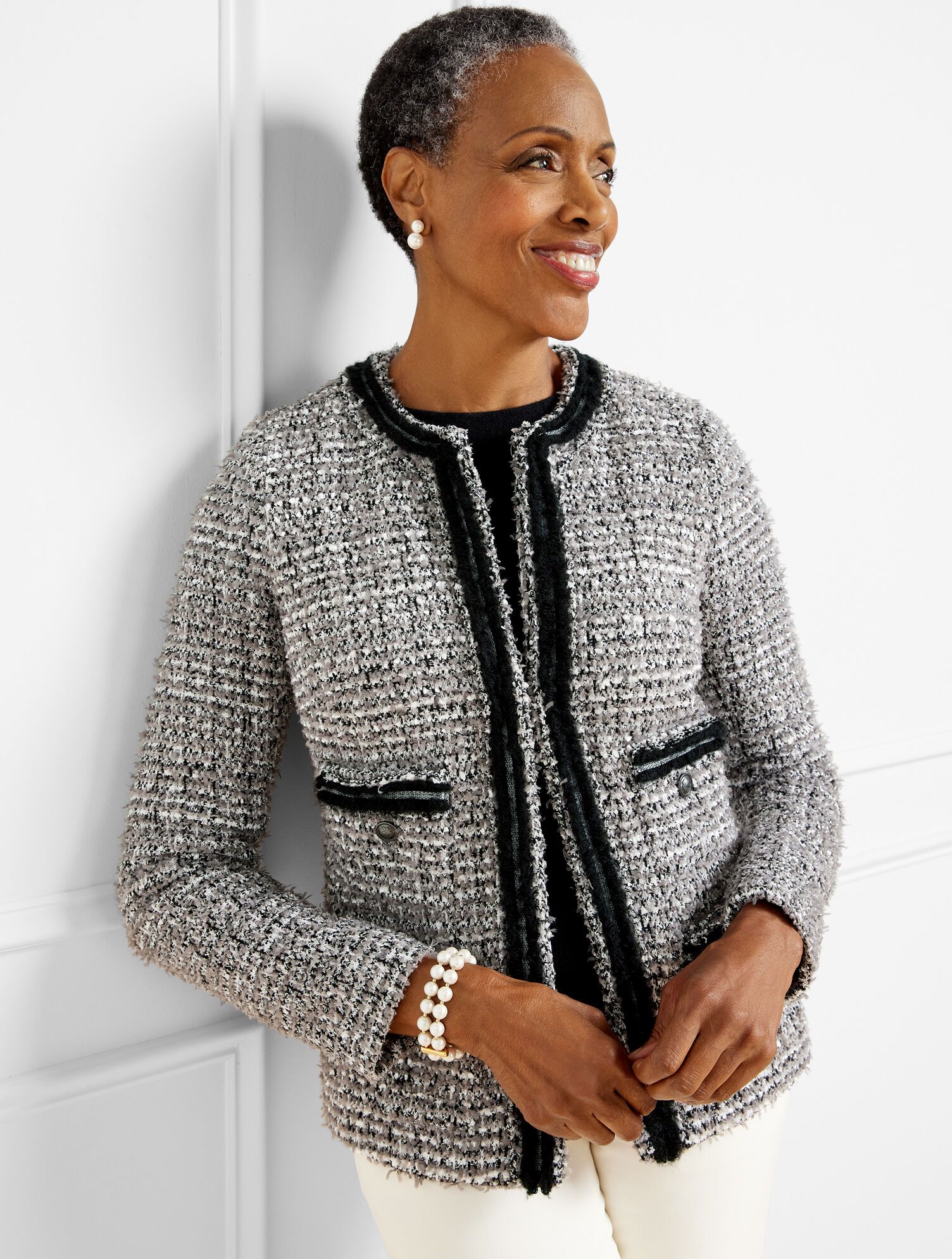 Twinkling Tweed Knit Jacket | Talbots