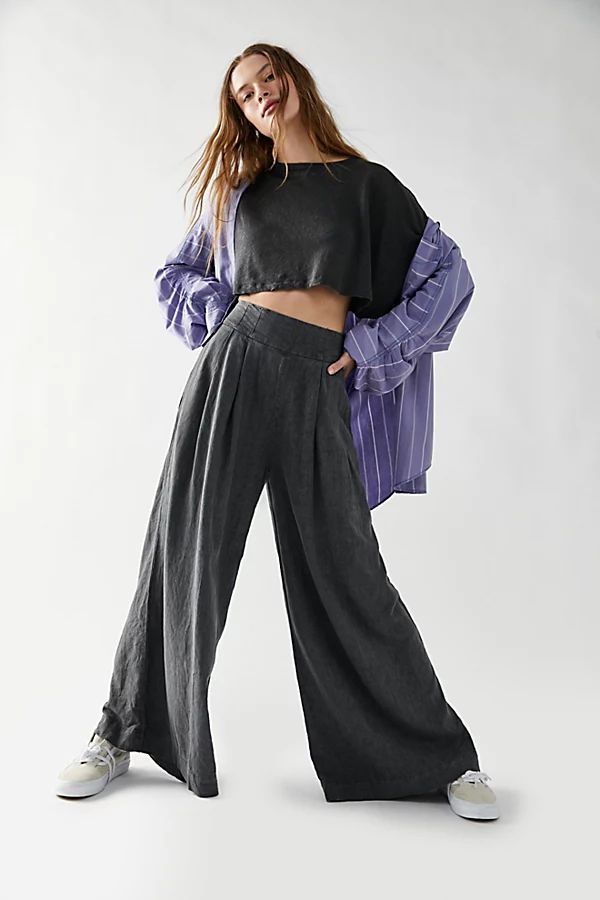 Ashley Washed Set by Free People, Charcoal, S | Free People (Global - UK&FR Excluded)