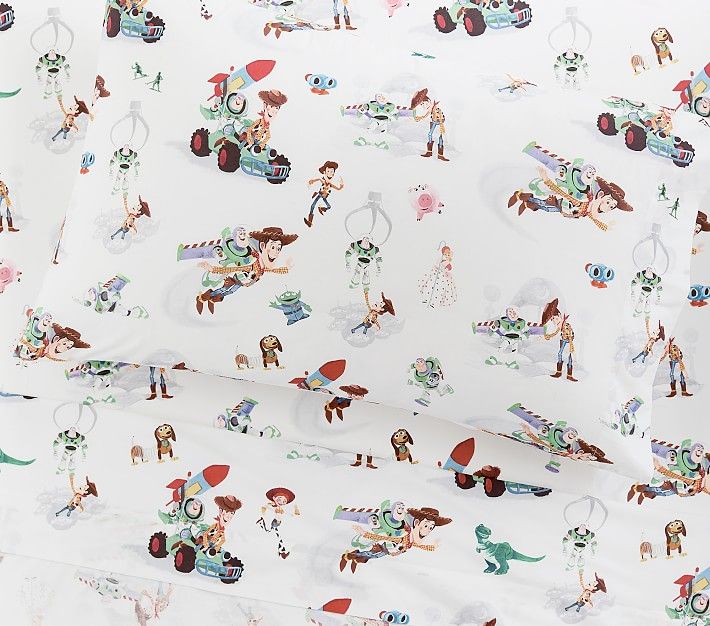 Disney and Pixar <em>Toy Story</em> Organic Sheet Set & Pillowcases | Pottery Barn Kids