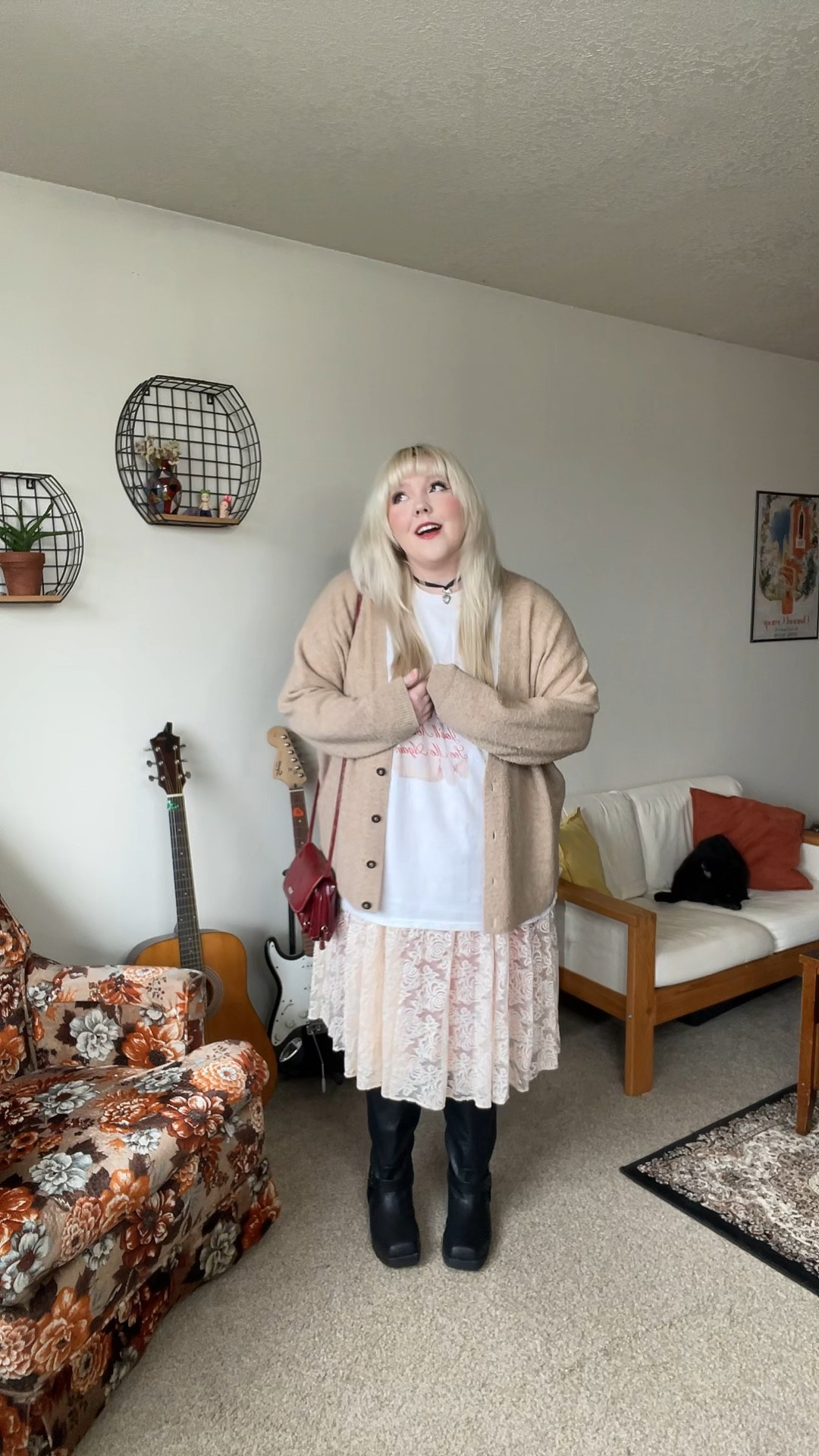 bunny t-shirt is from favoritechildcollective.com, cardigan is dead stock old navy, bag and skirt are thrifted!

#LTKstyletip #LTKplussize #LTKSeasonal