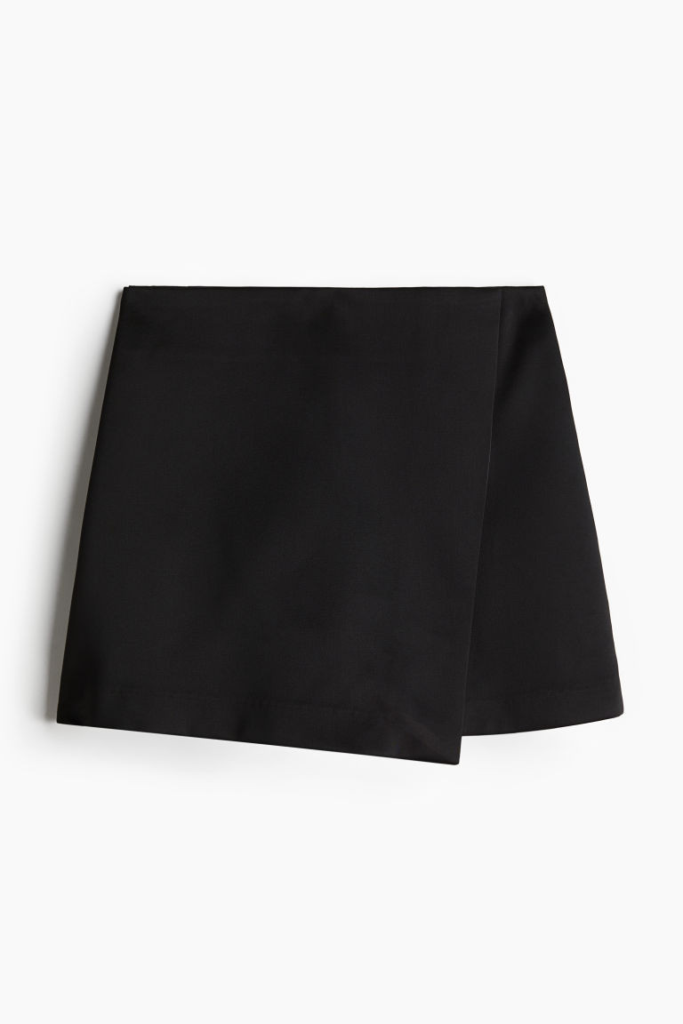 H & M - Wrap skort - Black | H&M (UK, MY, IN, SG, PH, TW, HK)