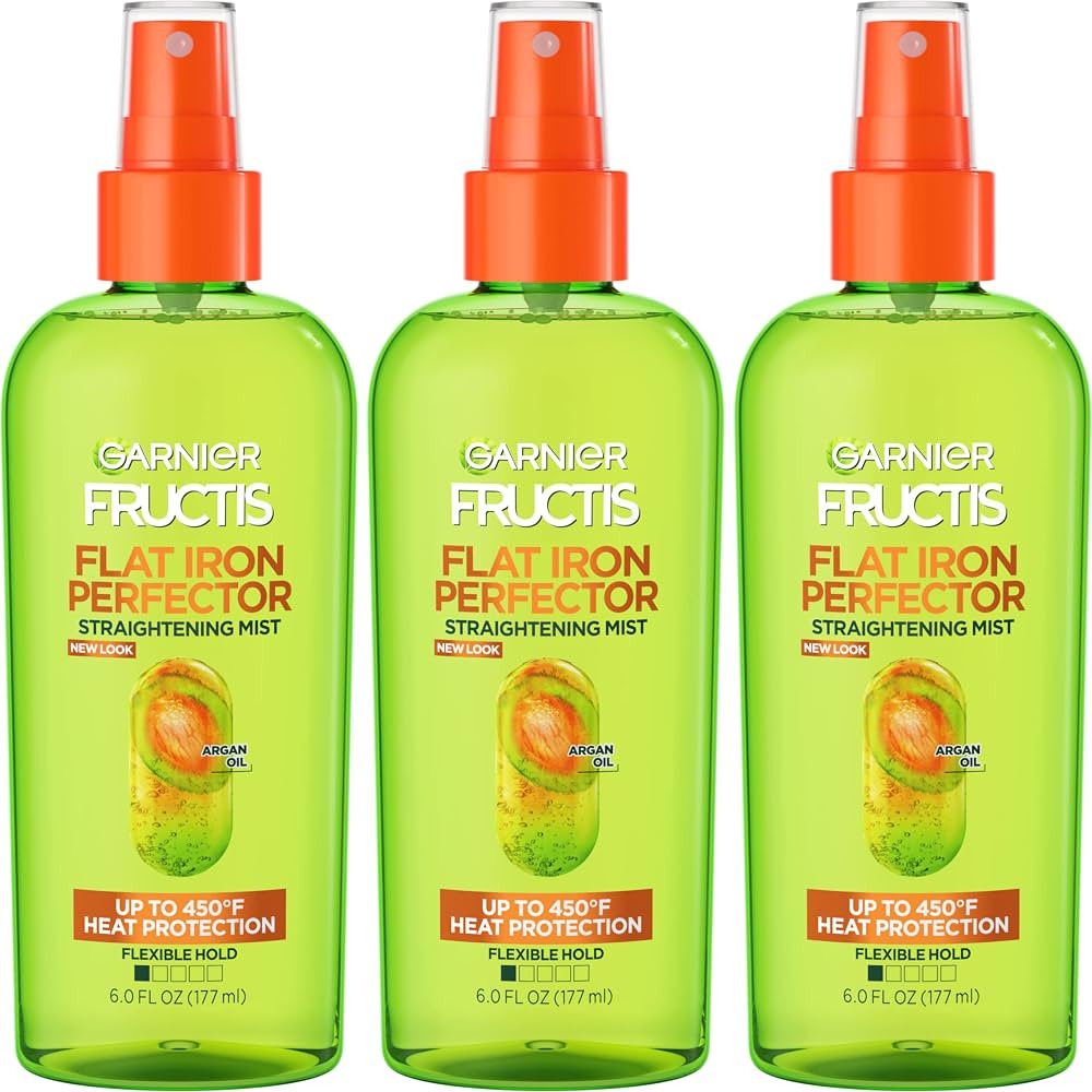 Garnier Fructis Style Flat Iron Perfector Straightening Mist for Heat Protection, Argan Oil, 6.0 ... | Amazon (US)