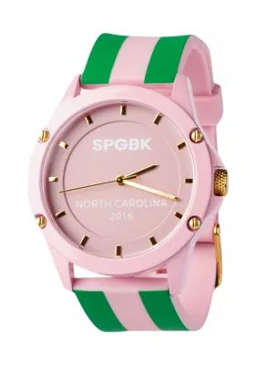 SPGBK Unisex Quad Pink and Green Silicone Band Watch | Belk