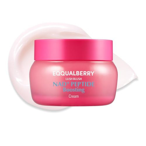 EQQUALBERRY NAD+ Peptide Boosting Cream – NAD+ 5% & 13 Peptides Anti-Aging Korean Skincare Face & Body Cream | Firming & Lifting Pink Neck Cream for Sagging Skin (1.69 fl.oz / 50ml) | Amazon (US)