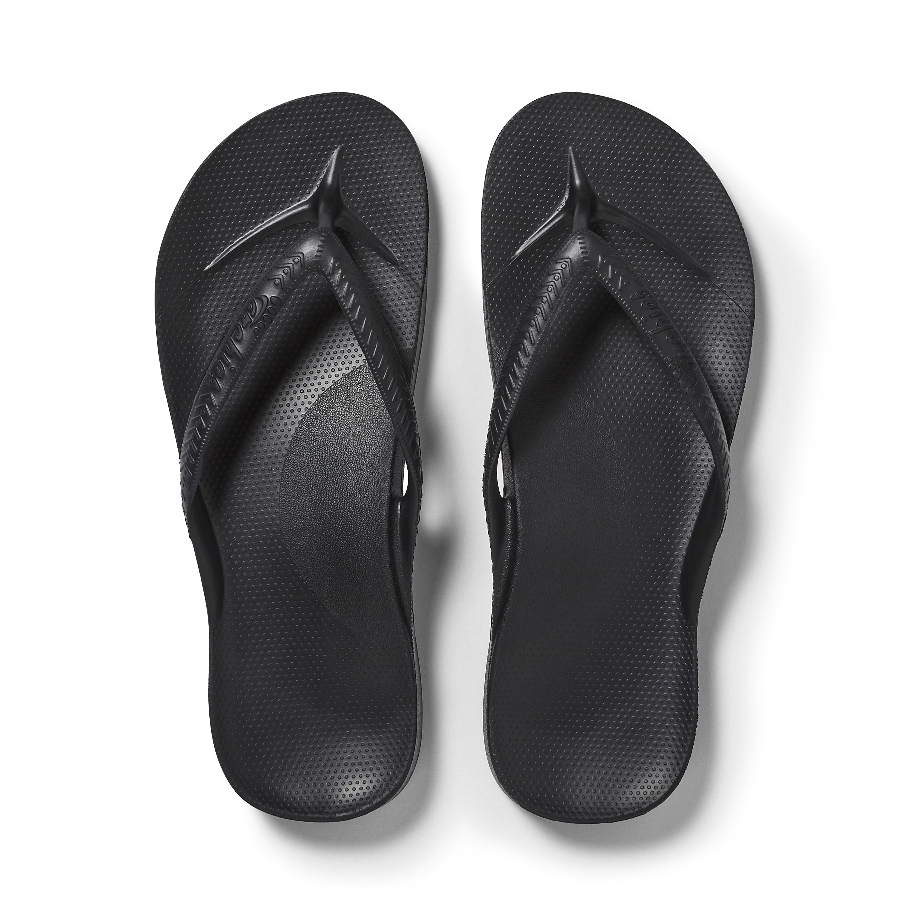 Arch Support Flip Flops - Classic - Black | Archies Footwear US